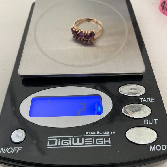 14k solid gold and amethyst ring - Picture 8 of 8